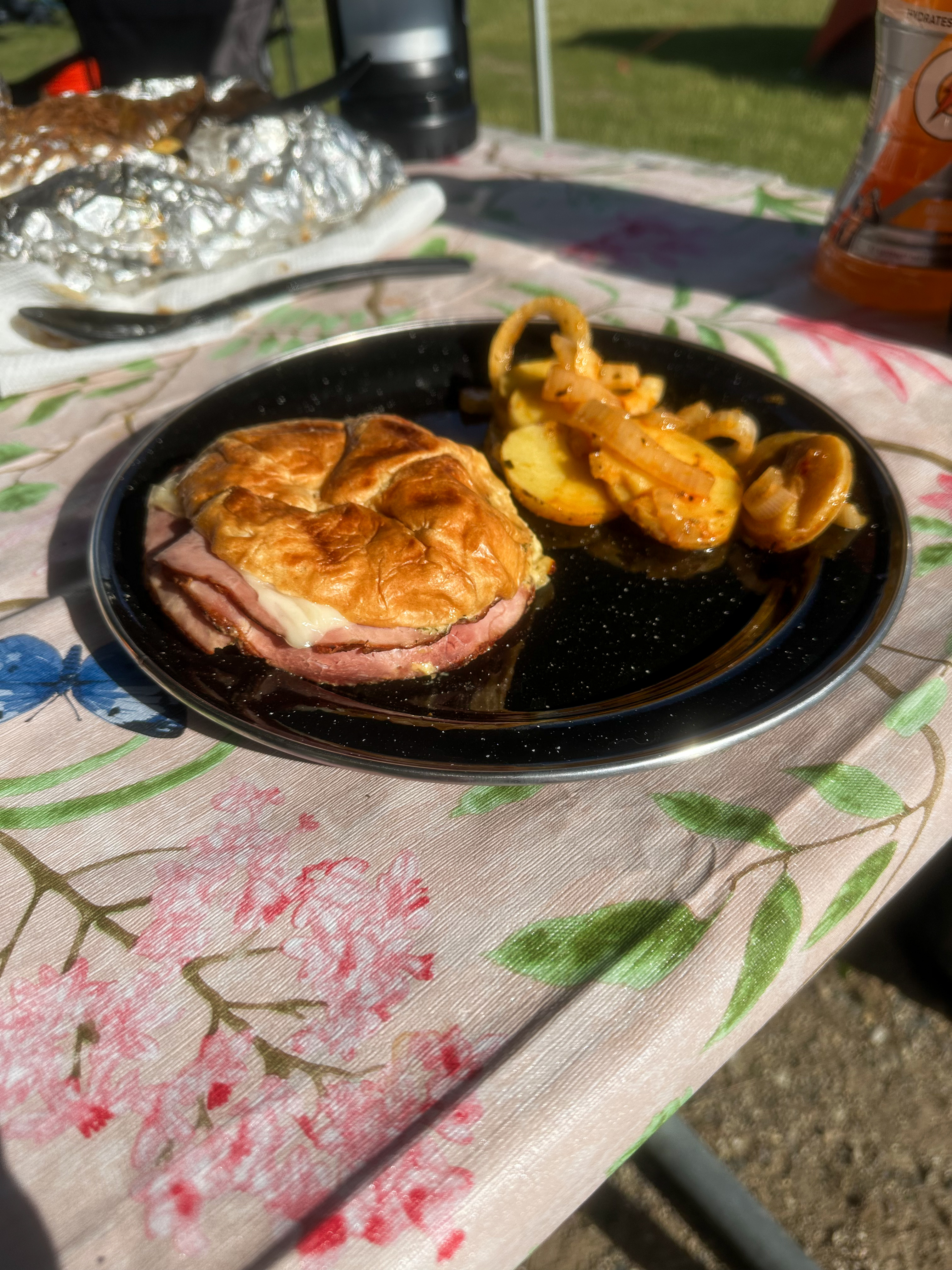 Campfire Ham and Swiss Croissant Sandwiches